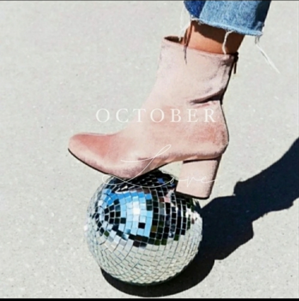 Free People crush velvet heeled boots